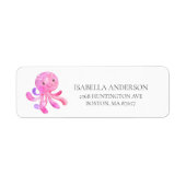 Cute Octopus Baby shower Address Label (Voorkant)