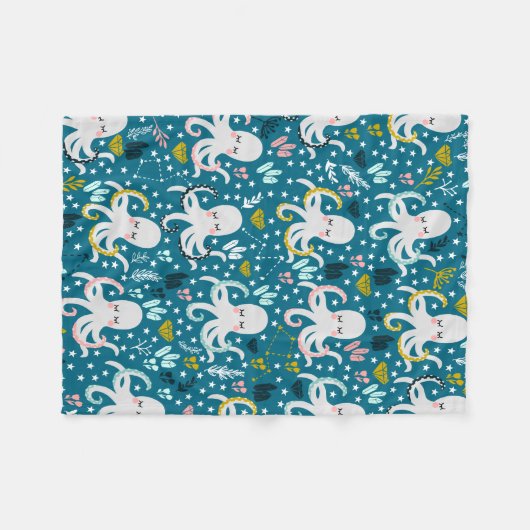 Cute Octopus Blanket Fleece Deken (Voorkant (Horizontaal))