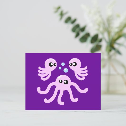 Cute Octopus Briefkaart (Staand voorkant)