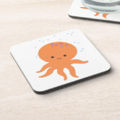Cute Octopus Cartoon Bier Onderzetter (Linkerzijde)