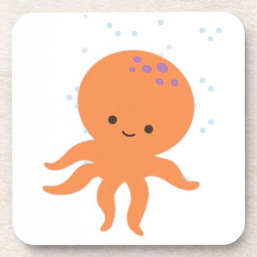 Cute Octopus Cartoon Bier Onderzetter (Voorkant)