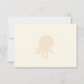 Cute Octopus Cartoon Blank Crème Wit Notitiekaartje (Achterkant)