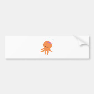 Cute Octopus Cartoon Bumpersticker