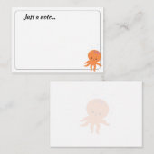 Cute Octopus Cartoon Custom Just a Note Notitiekaartje (Voorkant / Achterkant)