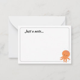 Cute Octopus Cartoon Custom Just a Notitie Notitiekaartje