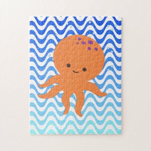 Cute Octopus Cartoon Legpuzzel (Verticaal)