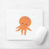 Cute Octopus Cartoon Muismat (Met muis)