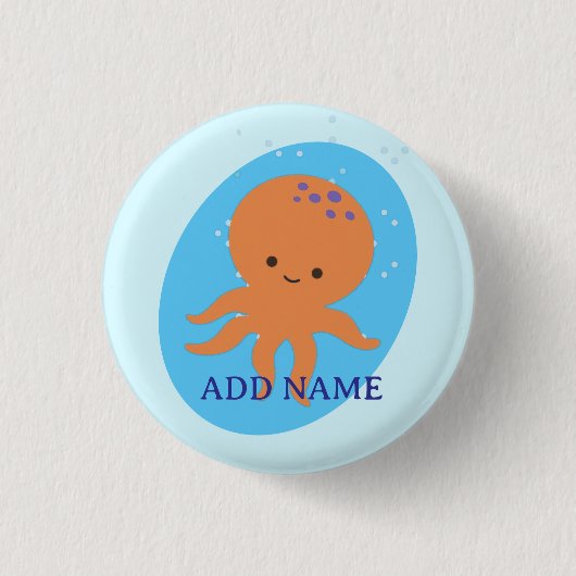 Cute Octopus Cartoon Ronde Button 3,2 Cm (Voorkant)