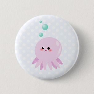 Cute octopus cartoon ronde button 5,7 cm