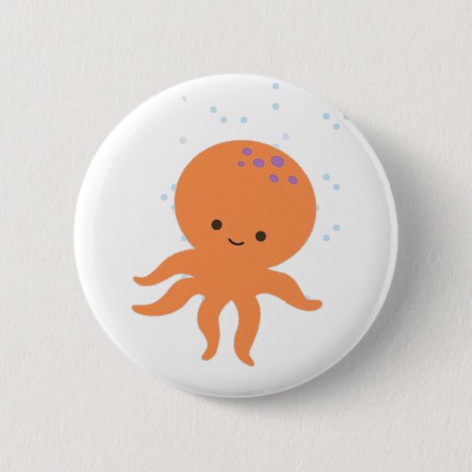 Cute Octopus Cartoon Ronde Button 5,7 Cm (Voorkant)