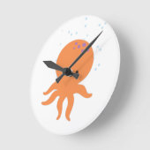 Cute Octopus Cartoon Ronde Klok (Hoek)