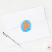 Cute Octopus Cartoon Ronde Sticker (Envelop)