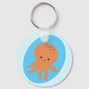 Cute Octopus Cartoon Sleutelhanger