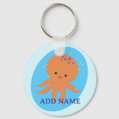 Cute Octopus Cartoon Sleutelhanger (Achterkant)