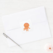 Cute Octopus Cartoon Vierkante Sticker (Envelop)