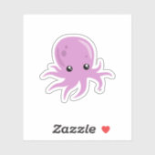 Cute Octopus Custom-Cut Vinyl Sticker (Vel)