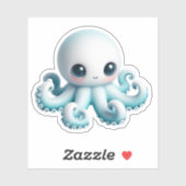Cute Octopus Custom-Cut Vinyl Stickers (Feuille)
