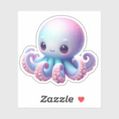 Cute Octopus Custom-Cut Vinyl Stickers (Vel)