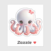Cute Octopus Custom-Cut Vinyl Stickers (Feuille)