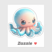 Cute Octopus Custom-Cut Vinyl Stickers (Feuille)
