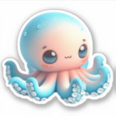 Cute Octopus Custom-Cut Vinyl Stickers (Devant)
