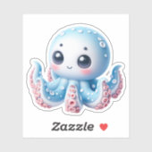 Cute Octopus Custom-Cut Vinyl Stickers (Feuille)