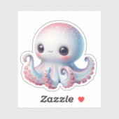 Cute Octopus Custom-Cut Vinyl Stickers (Feuille)