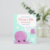 Cute Octopus Invitation Anniversaire (Debout devant)
