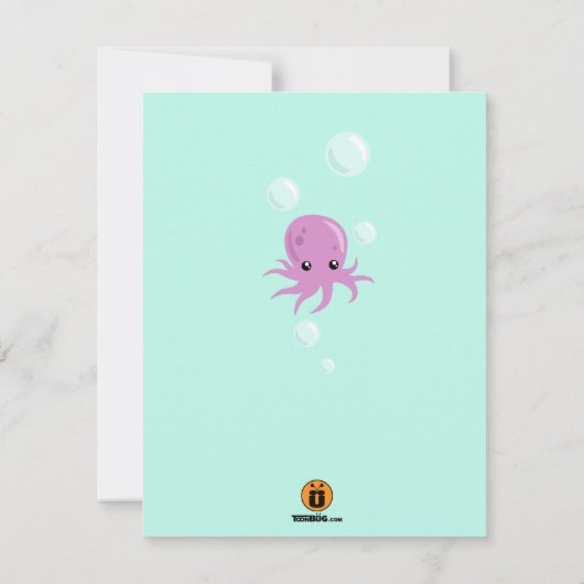 Cute Octopus Invitation Anniversaire (Dos)