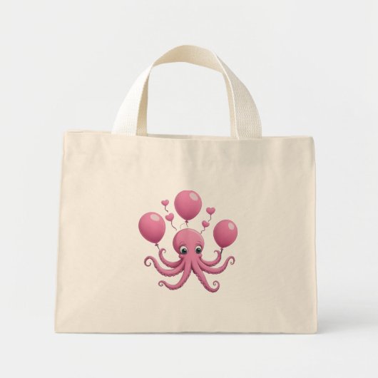 Cute octopus mini tote bag (Voorkant)