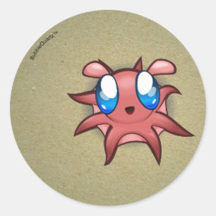 Cute octopus op de zeevaartstickers ronde sticker