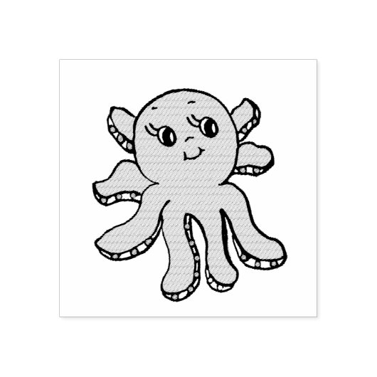 Cute Octopus Rubberstempel (Afrduk)