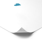 Cute Octopus Wide Blue Name Baby shower Poster (Hoek)