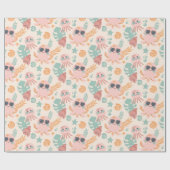 Cute Octopus Wrapping Paper Cadeaupapier (Vlak)