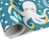 Cute Octopus Wrapping Paper Cadeaupapier (Rol Hoek)