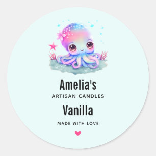 Cute Octopus Zee Creatcandle Business Ronde Sticker