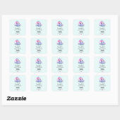 Cute Octopus Zee Creatcandle Business Vierkante Sticker (Vel)