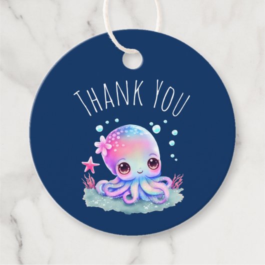 Cute Octopus Zee creatie Bedankjes Labels (Voorkant)