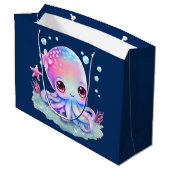 Cute Octopus Zee creatie Groot Cadeauzakje (Achterkant Gekanteld)