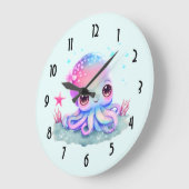 Cute Octopus Zee creatie Grote Klok (Hoek)