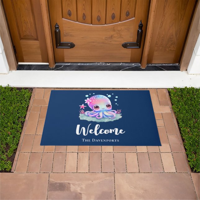 Cute Octopus Zee Creative Welcome Deurmat (Buiten)