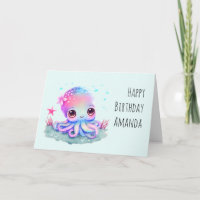 Cute Octopus Zee Creature Birthday