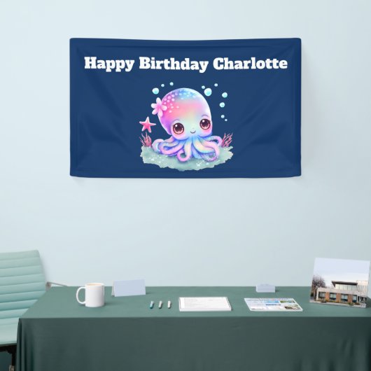 Cute Octopus Zee Creature Birthday Spandoek (Beurs)