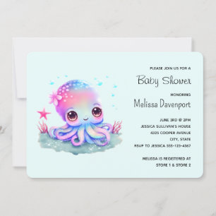 Cute Octopus Zeedier Baby Shower Kaart