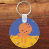 Cute Octopus Zeester Karton Sleutelhanger (Achterkant)