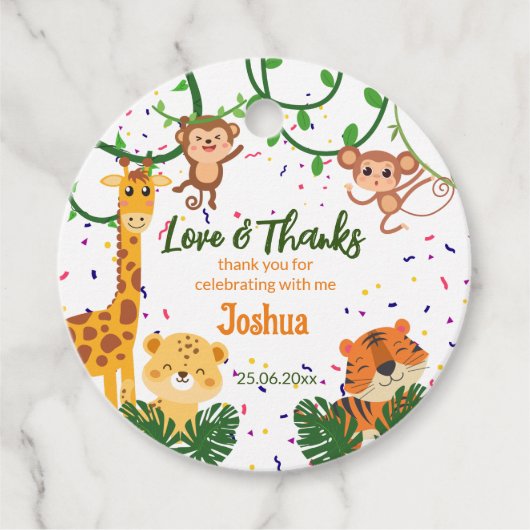 Cute oerwoud animal party bedankt bedankjes labels (Voorkant)