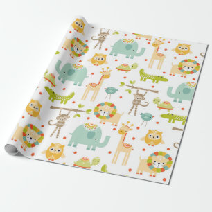 Cute Oerwoud Animal Wrapping Paper Cadeaupapier