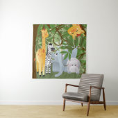 Cute Oerwoud Animals Sq Tapestry Wandkleed (In situ)