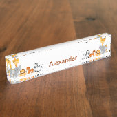 Cute Oerwoud Baby Animal Desk Naambordje (Zijkant)