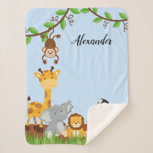 Cute Oerwoud Baby Animal Sherpa Deken
